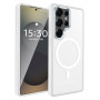 Husa Magnetica din Silicon Matte Transparent compatibila cu Samsung Galaxy S23 Ultra - Transparent