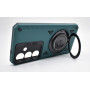 Husa Hibrida din Policarbonat cu Inel Rotativ Magnetic pentru Samsung Galaxy S25, Verde