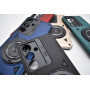 Husa Hibrida din Policarbonat cu Inel Rotativ Magnetic pentru Samsung Galaxy S25, Verde