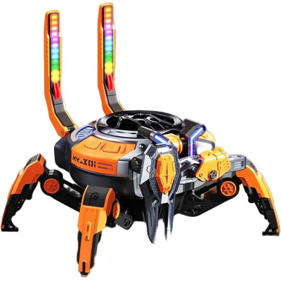 Boxa Wireless "Crab" Mechanical Speakers X0-F52, 2500mAh, BT 5.0, LED RGB - Portocaliu