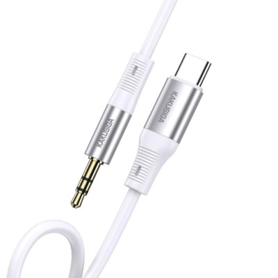 Cablu Audio Kaku KSC-891 USB-C - Jack 3.5mm, 1m - Alb