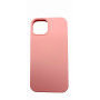 Husa din silicon compatibila cu iPhone 13 cu protectie la camera Roz silk touch, interior din ctifea