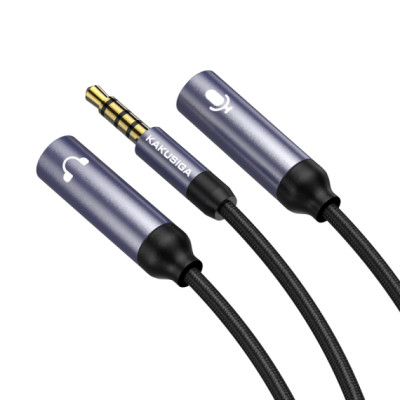 Cablu Audio Y Splitter Kaku KSC-570 2xJack 3.5mm (F) - Jack 3.5mm (M), 27cm - Negru