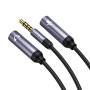 Cablu Audio Y Splitter Kaku KSC-570 2xJack 3.5mm (F) - Jack 3.5mm (M), 27cm - Negru