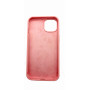 Husa din silicon compatibila cu iPhone 13 cu protectie la camera Roz silk touch, interior din ctifea