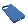 Husa din silicon compatibila cu iPhone 13 cu protectie la camera Albastru inchis silk touch, interior din ctifea