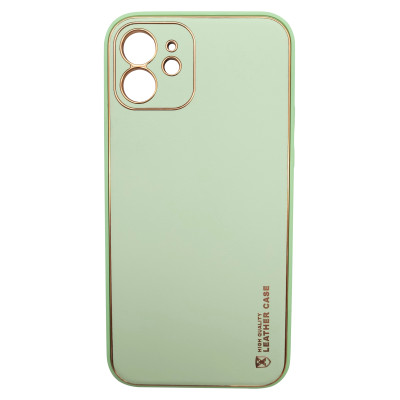 Husa eleganta din piele ecologica cu protectie de camera compatibila cu Apple iPhone 12 Verde