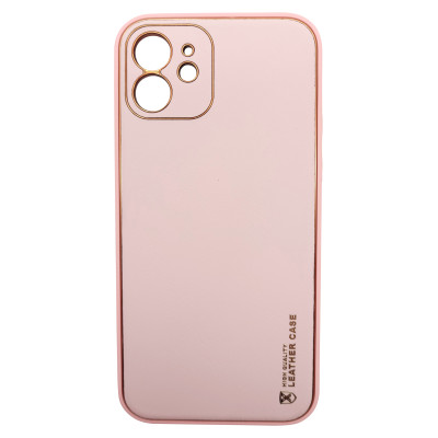 Husa eleganta din piele ecologica cu protectie de camera compatibila cu Apple iPhone 12 Roz