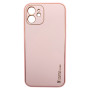 Husa eleganta din piele ecologica cu protectie de camera compatibila cu Apple iPhone 12 Roz