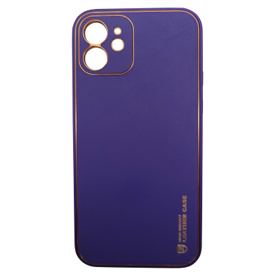 Husa eleganta din piele ecologica cu protectie de camera compatibila cu Apple iPhone 12 Mov