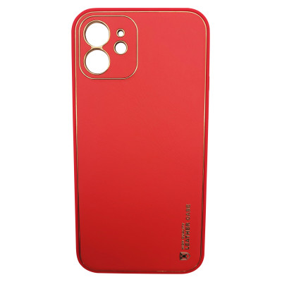 Husa eleganta din piele ecologica cu protectie de camera compatibila cu Apple iPhone 12 Rosu