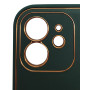 Husa eleganta din piele ecologica cu protectie de camera compatibila cu Apple iPhone 12 Verde inchis