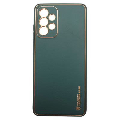 Husa eleganta din piele ecologica cu protectie de camera compatibila cu Samsung Galaxy A52 Verde inchis