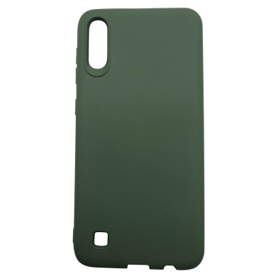 Husa din silicon compatibila cu Samsung Galaxy A10 cu protectie la camera Verde Inchis,silk touch, interior din catifea