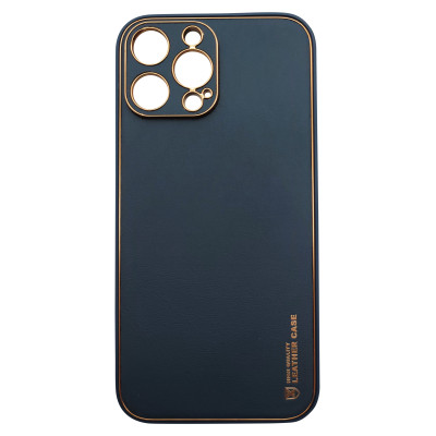 Husa eleganta din piele ecologica cu protectie de camera compatibila cu Apple iPhone 13 Bleumarin