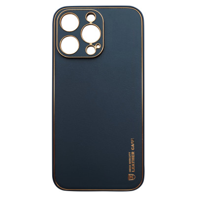 Husa eleganta din piele ecologica cu protectie de camera compatibila cu Apple iPhone 13 Pro  Bleumarin