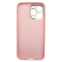 Husa eleganta din piele ecologica cu protectie de camera compatibila cu Apple iPhone 13 Pro Roz