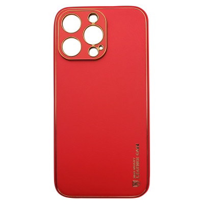 Husa eleganta din piele ecologica cu protectie de camera compatibila cu Apple iPhone 13 Pro Rosu