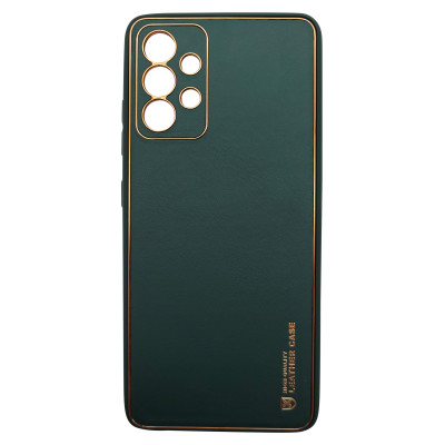 Husa eleganta din piele ecologica cu protectie de camera compatibila cu Samsung A32 4G  Verde inchis