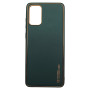 Husa eleganta din piele ecologica cu protectie de camera compatibila cu Samsung S20 plus Verde inchis