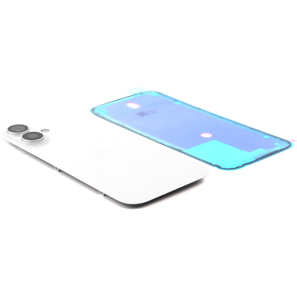 Back Cover incl. Camera lens, Flash Light and Wireless Charging For iPhone 16 White Pulled C