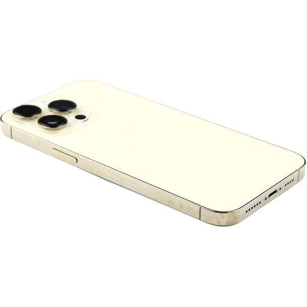 Apple iPhone 14 Pro Max · Rear Housing with small parts For iPhone 14 Pro Max Gold Pulled