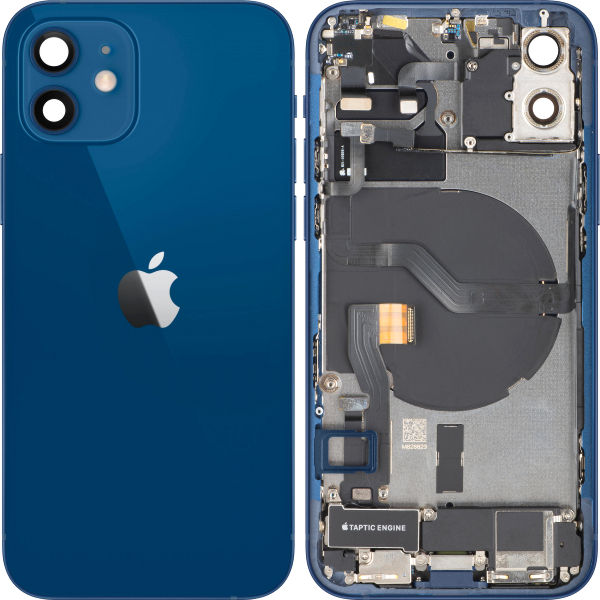 Apple iPhone 12 · Capac Baterie Apple iPhone 12, Cu Carcasa Mijloc, Full Parts, Albastru, (provine din dezmembrari) Premium