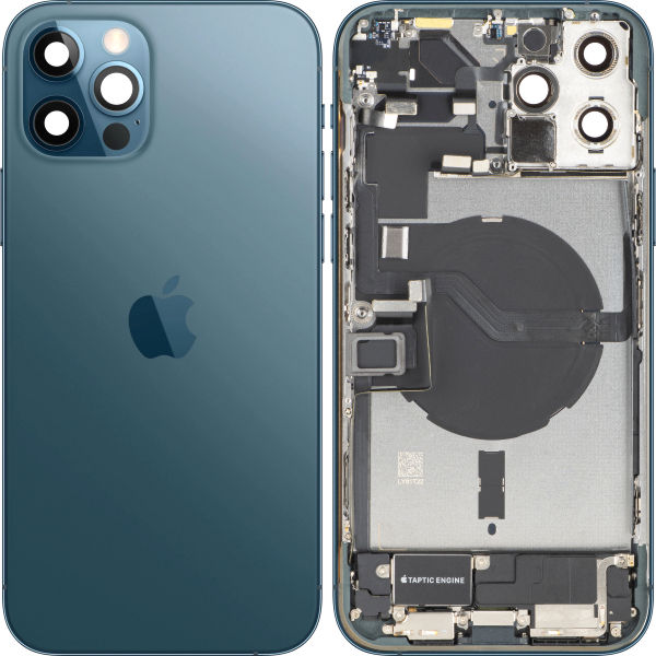 Apple iPhone 12 Pro Max · Capac Baterie Apple iPhone 12 Pro Max, Cu Carcasa Mijloc, Full Parts, Albastru (Pacific Blue), (provine din dezmembrari) Premium