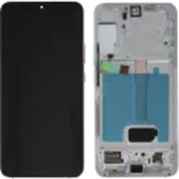 Display complet cu rama Samsung Galaxy S22+ S906B Soft OLED alb