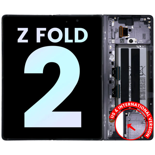 Samsung Galaxy Z Fold2 5G · Inner OLED Assembly With Frame For Samsung Galaxy Z Fold 2 5G (US & International) (Service Pack) (Mystic Gray)