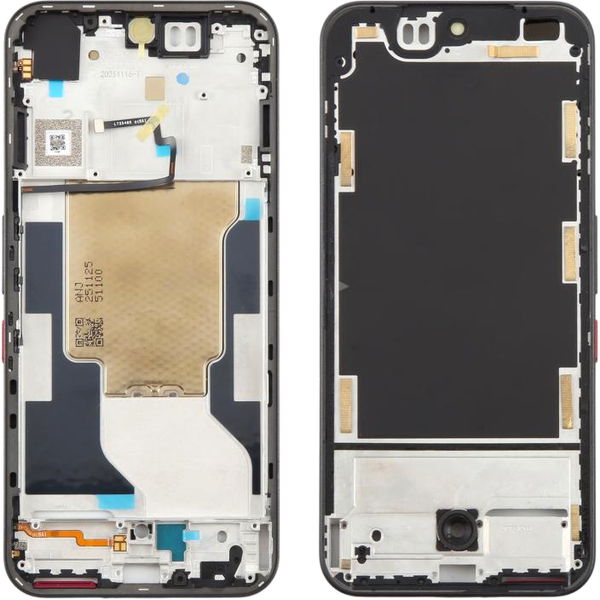 nubia Neo 5 GT · For ZTE nubia Neo 5 GT Z2570N Middle Frame Bezel Plate with Power Volume Button (Black)