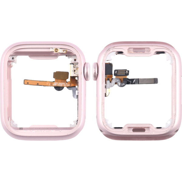 Apple Watch Series 9 45mm · For Apple Watch Series 9 45MM GPS Aluminium Alloy Middle Frame Bezel Plate with Crown Spin Axis Flex Cable(Pink)