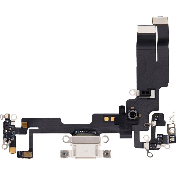 Apple iPhone 14 · Banda flex cu conector incarcare si microfon iPhone 14, Starlight (Original (provine din dezmembrari))