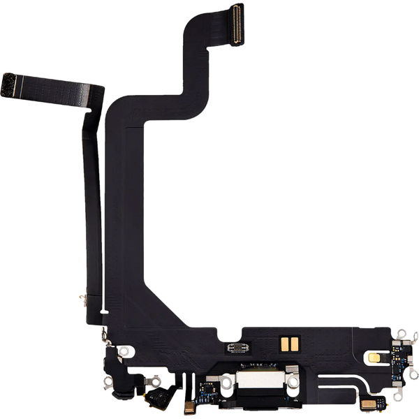 Apple iPhone 14 Pro Max · Banda flex cu conector incarcare si microfon iPhone 14 Pro Max, Negru (Original (provine din dezmembrari))