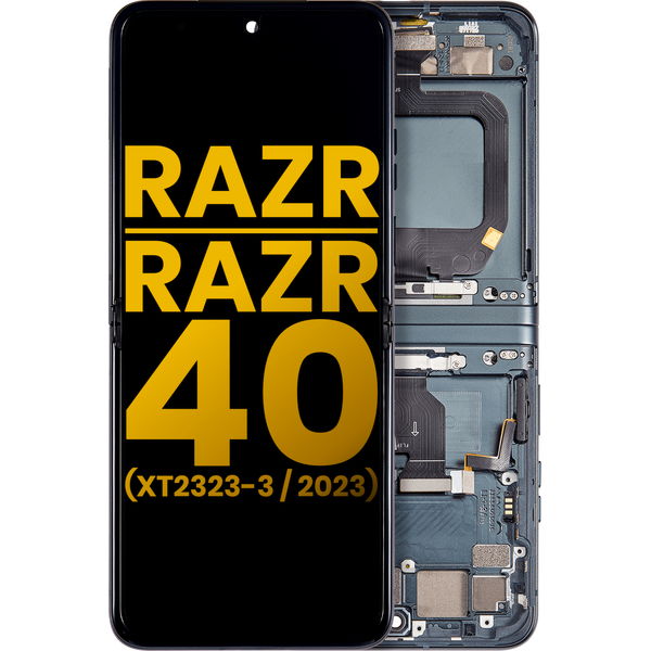 Motorola Razr 40 · Main OLED Assembly With Frame For Motorola Razr 2023 / Razr 40 (XT2323 / 2023) (Refurbished) (Sage Green)
